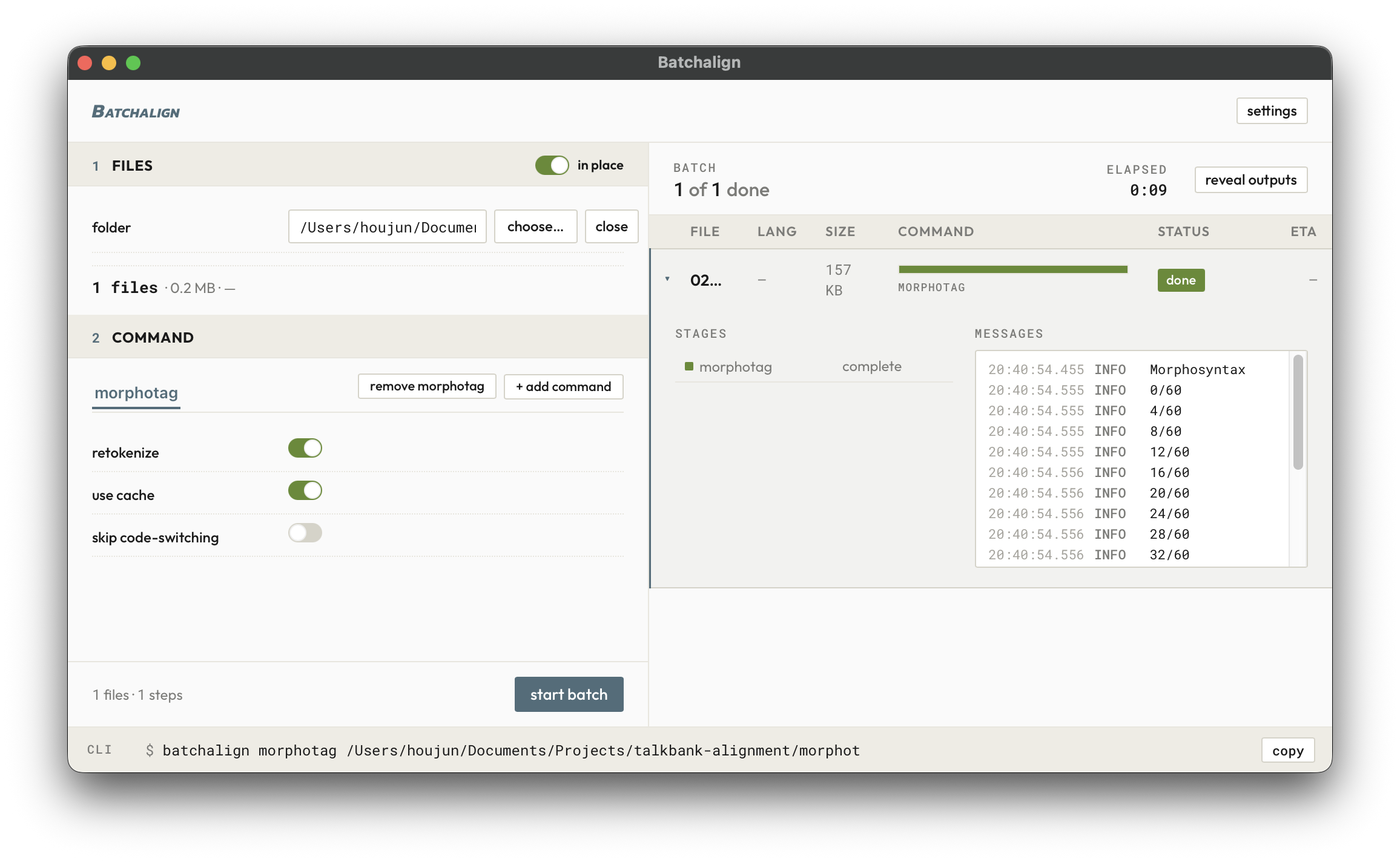 Batchalign Application